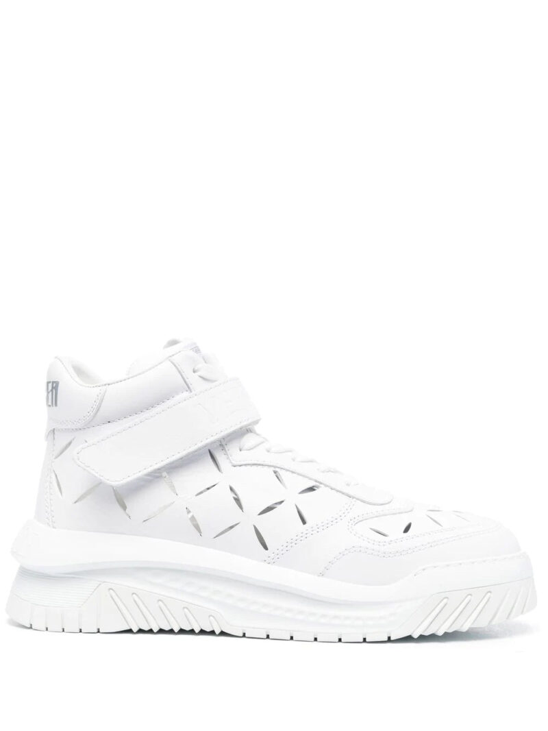 Versace  high-top leather trainers