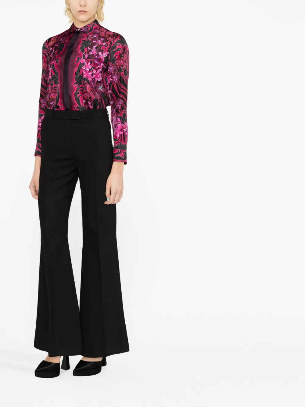 Versace  floral-print silk shirt