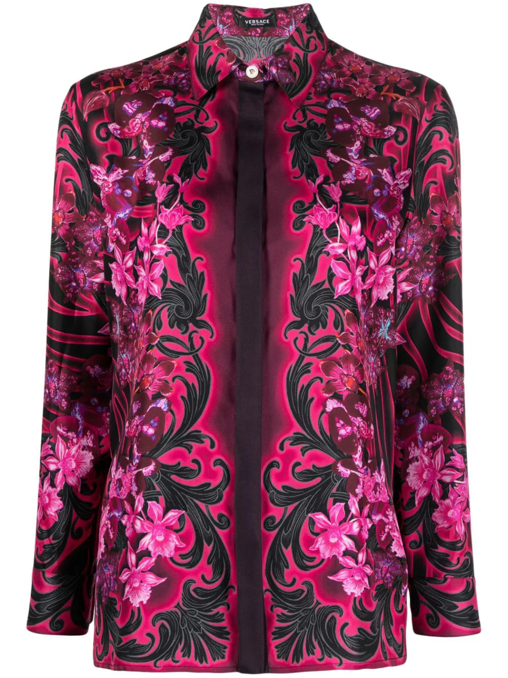 Versace  floral-print silk shirt
