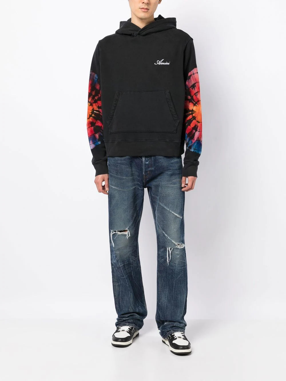 AMIRI tie-dye logo-embroidered hoodie