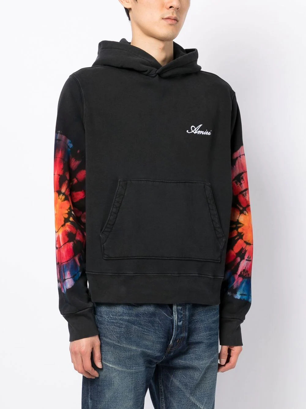 AMIRI tie-dye logo-embroidered hoodie