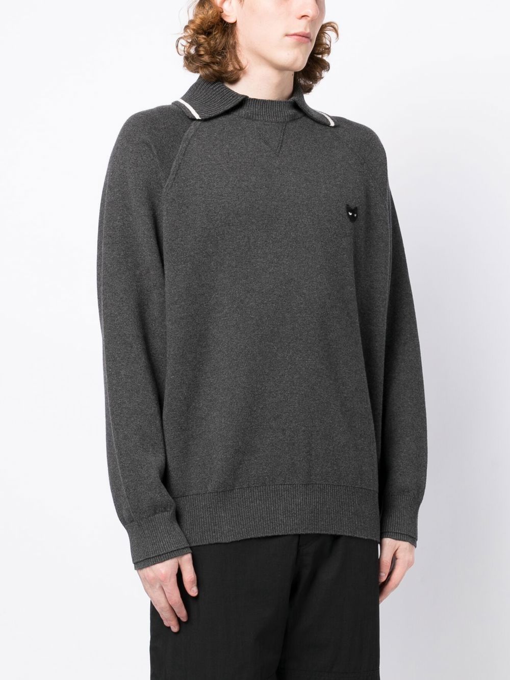 ZZERO BY SONGZIO  collar-detail crew-neck jumper