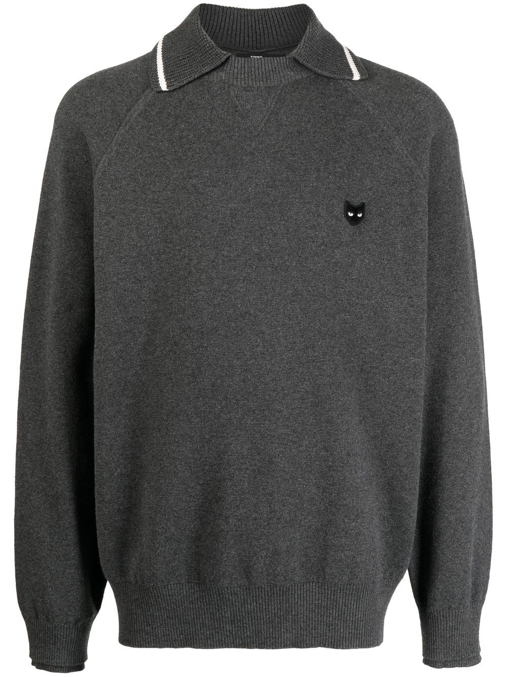 ZZERO BY SONGZIO  collar-detail crew-neck jumper