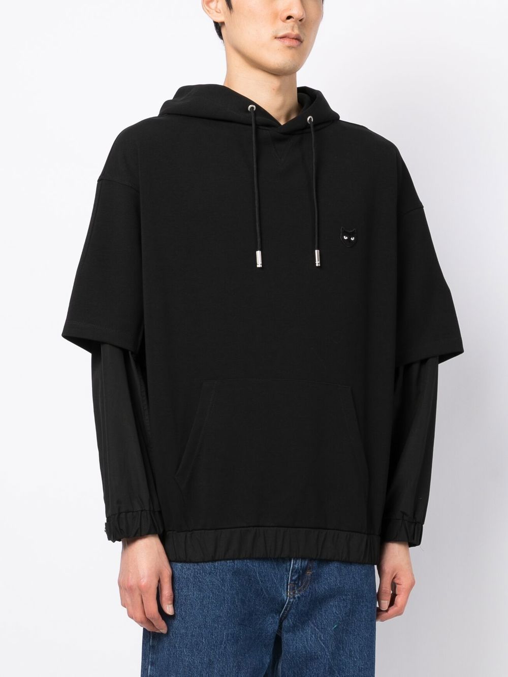 ZZERO BY SONGZIO  layered-effect logo-patch hoodie