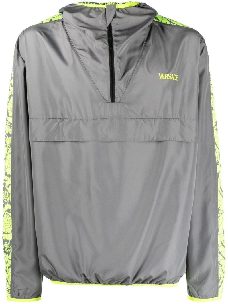 Versace Barocco-trim hooded jacket