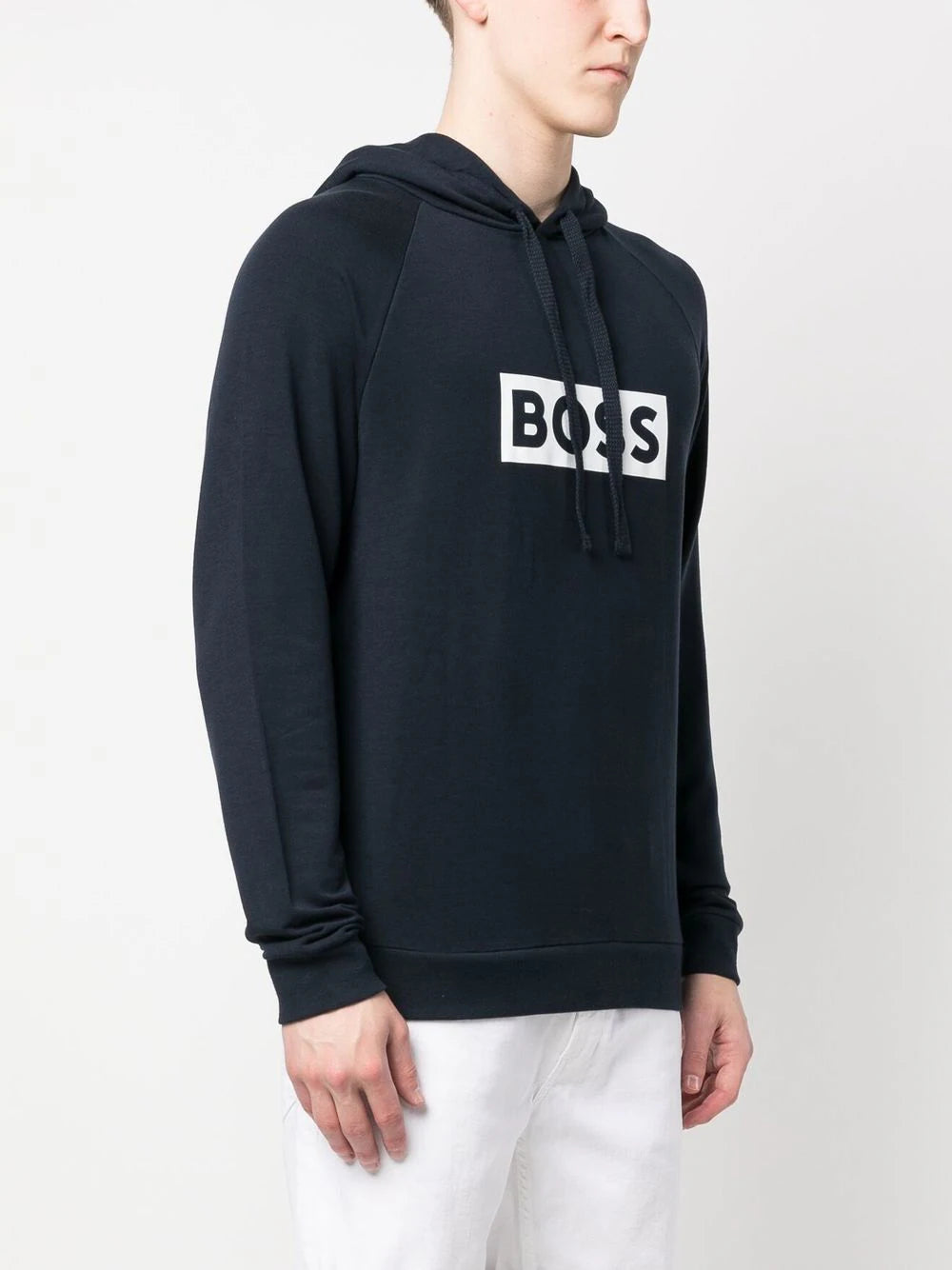 BOSS  logo-print drawstring hoodie