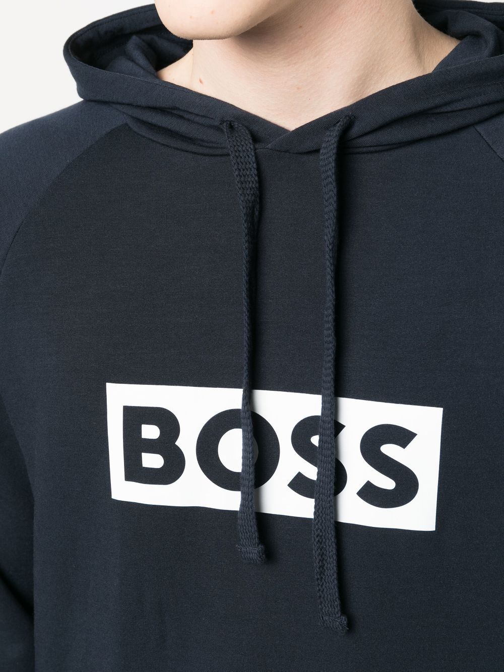 BOSS  logo-print drawstring hoodie