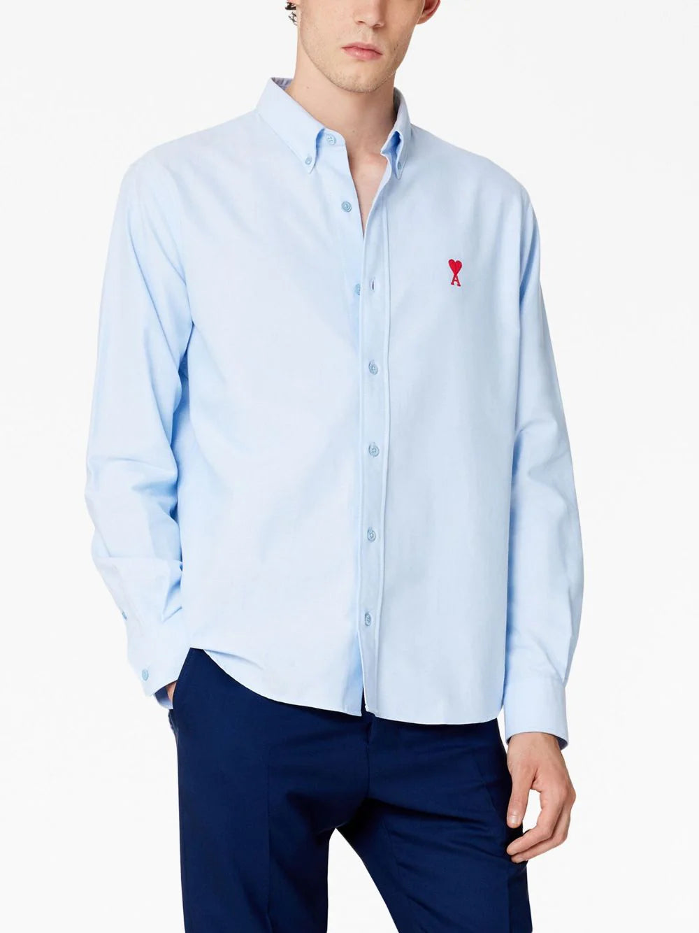 AMI Paris embroidered-logo poplin shirt