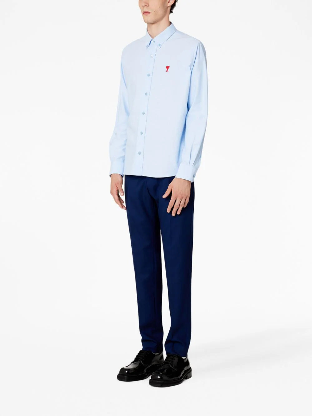 AMI Paris embroidered-logo poplin shirt