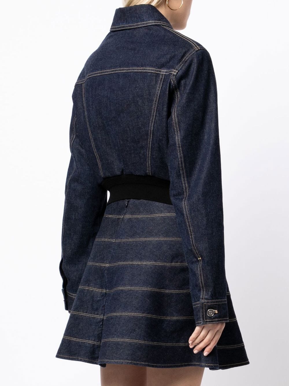 Alaïa  cropped dark-wash denim jacket