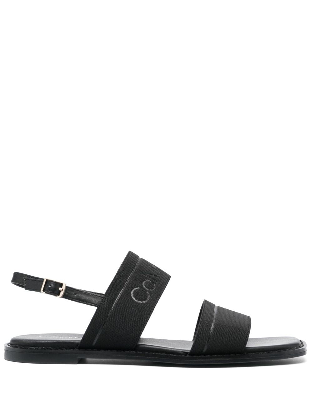 Calvin Klein  debossed-logo leather sandals