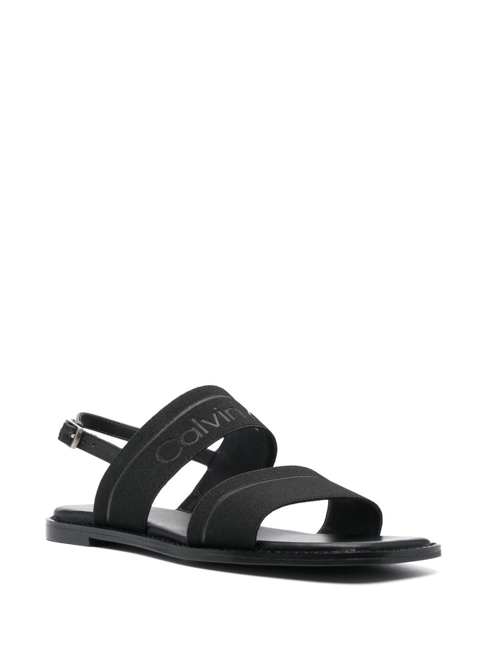 Calvin Klein  debossed-logo leather sandals