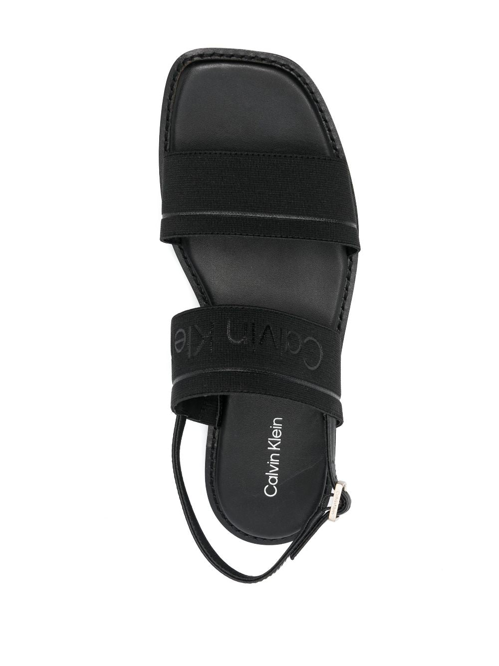Calvin Klein  debossed-logo leather sandals