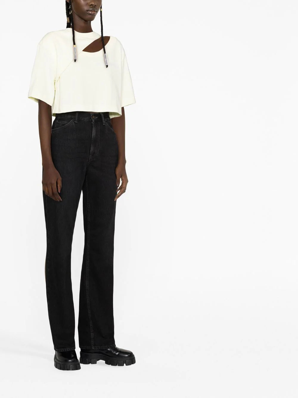 Alexander McQueen  embroidered-logo cropped T-shirt