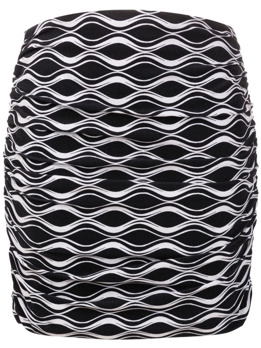 Amir Slama  ruched wave-print mini skirt