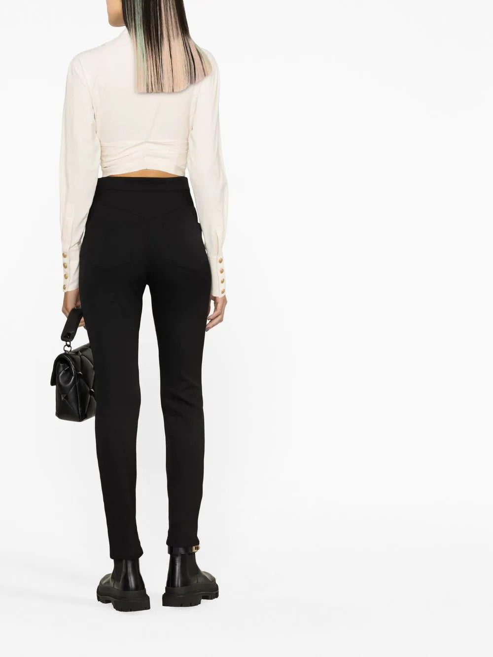Balmain  waist-tied cropped shirt