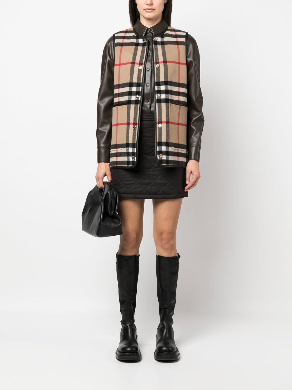 Burberry high-waist quilted skirt