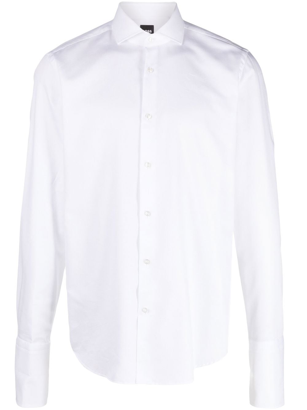 BOSS spread-collar cotton shirt
