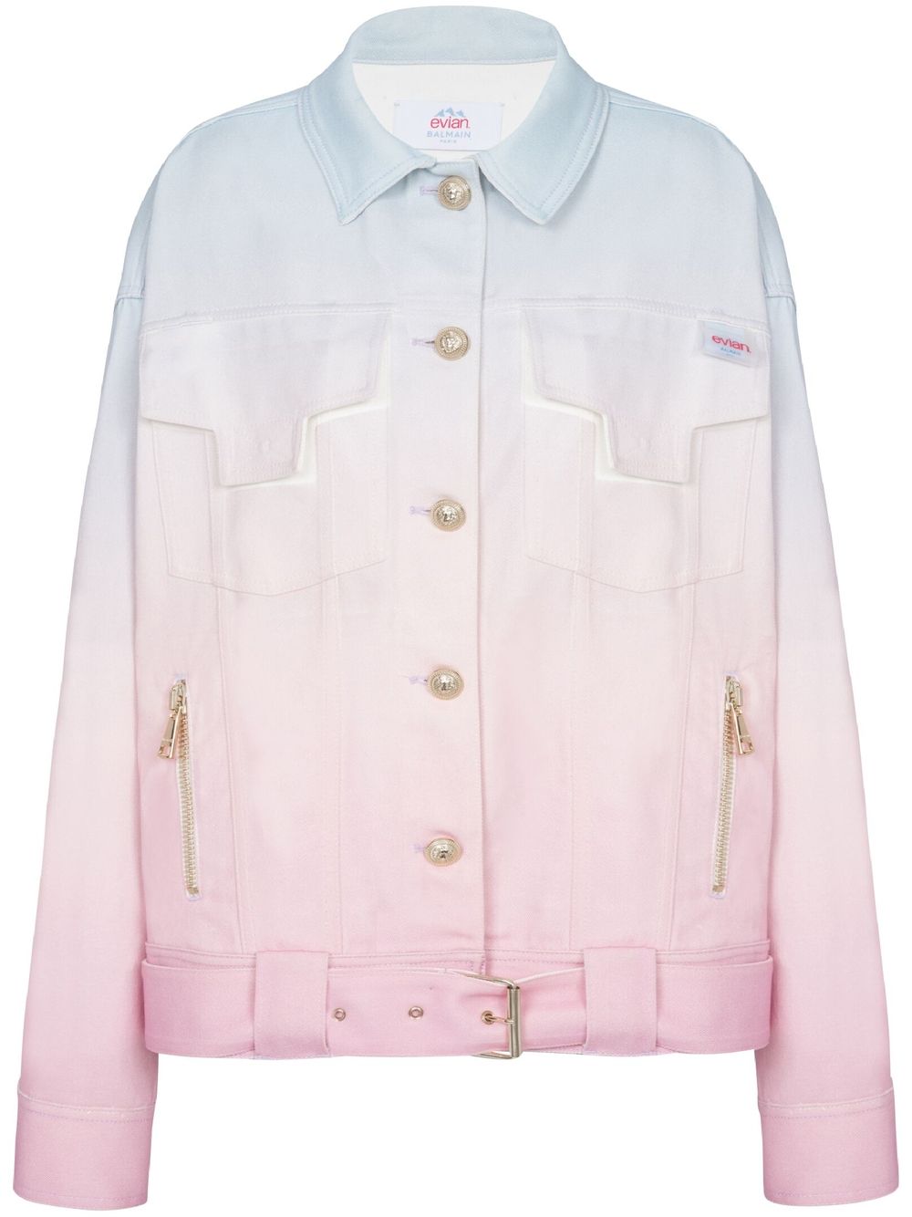 Balmain x Evian gradient denim jacket