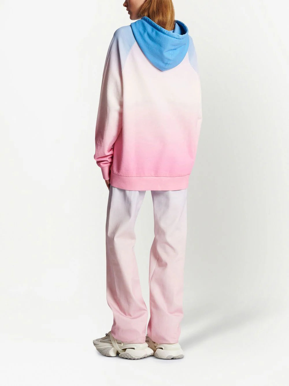 Balmain  x Evian gradient-effect oversized hoodie