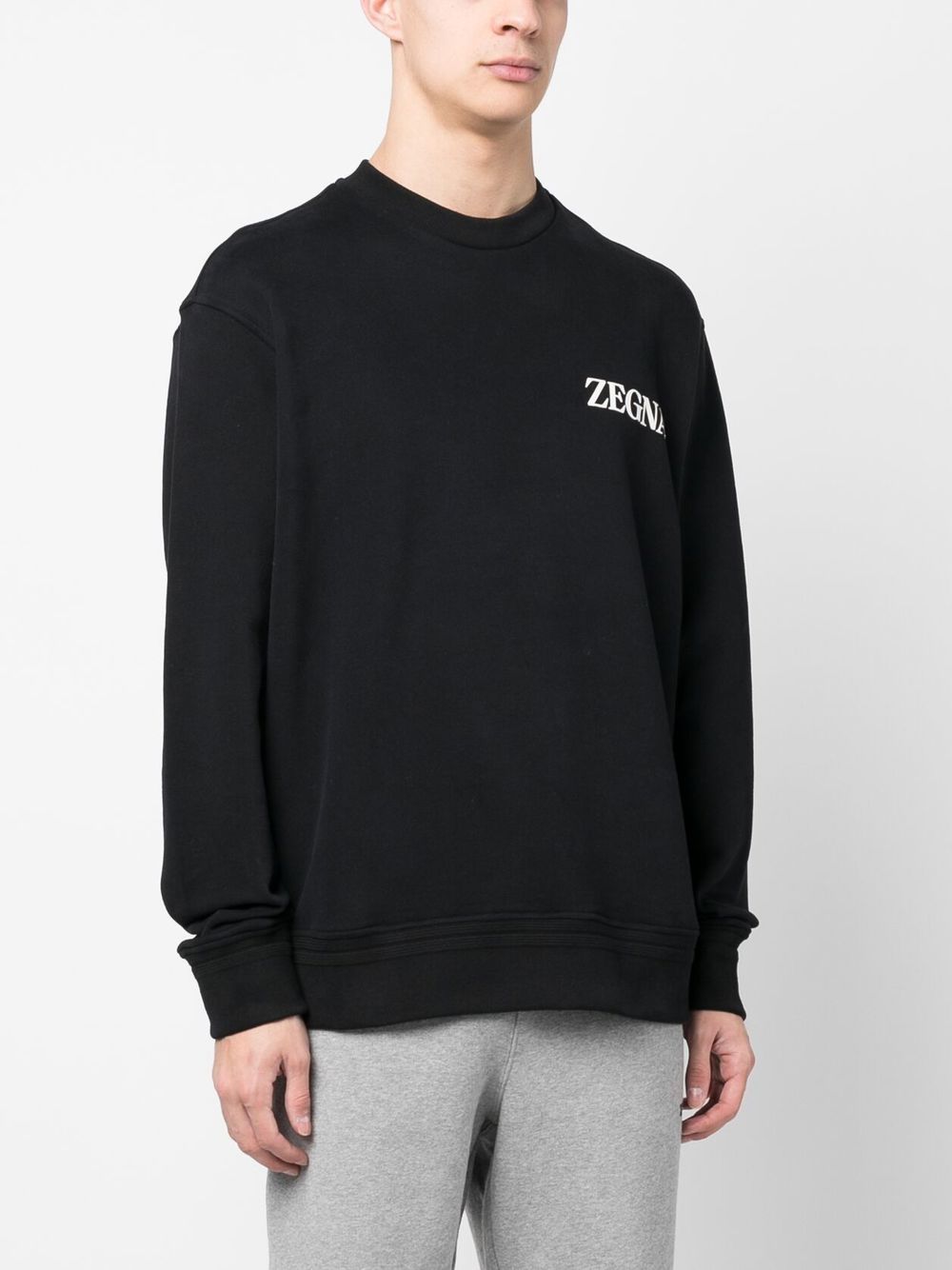 Zegna logo-print cotton sweatshirt