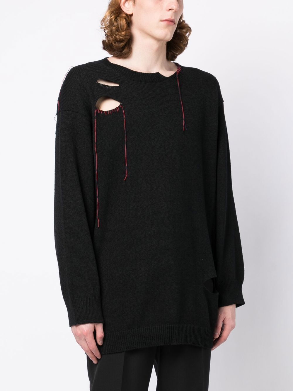 Yohji Yamamoto  hole-detail long-sleeve jumper