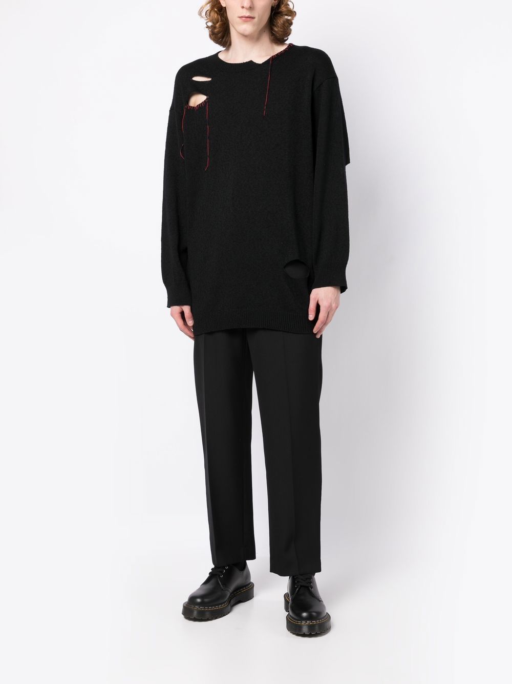 Yohji Yamamoto  hole-detail long-sleeve jumper