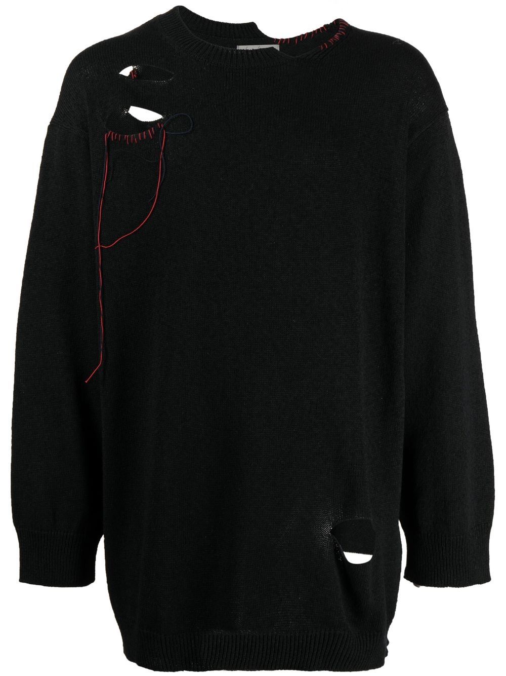 Yohji Yamamoto  hole-detail long-sleeve jumper