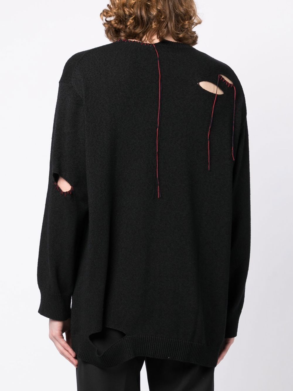 Yohji Yamamoto  hole-detail long-sleeve jumper