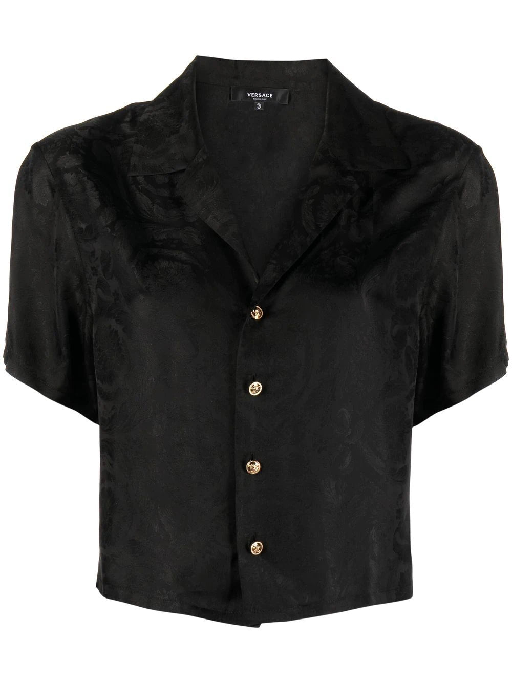 Versace  Barocco-jacquard cropped shirt