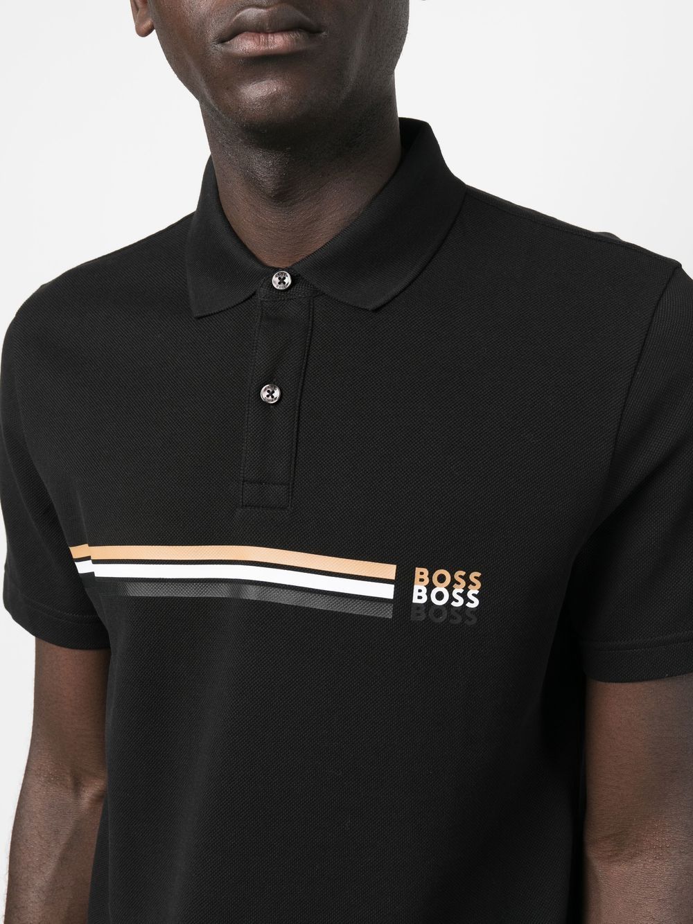 BOSS  logo-print short-sleeved polo shirt