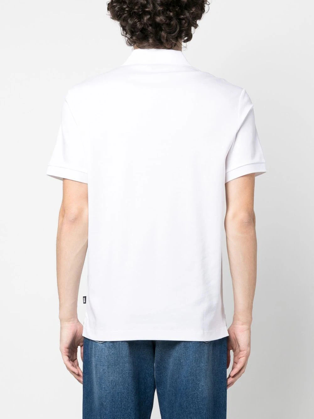 BOSS logo-patch detail cotton polo shirt