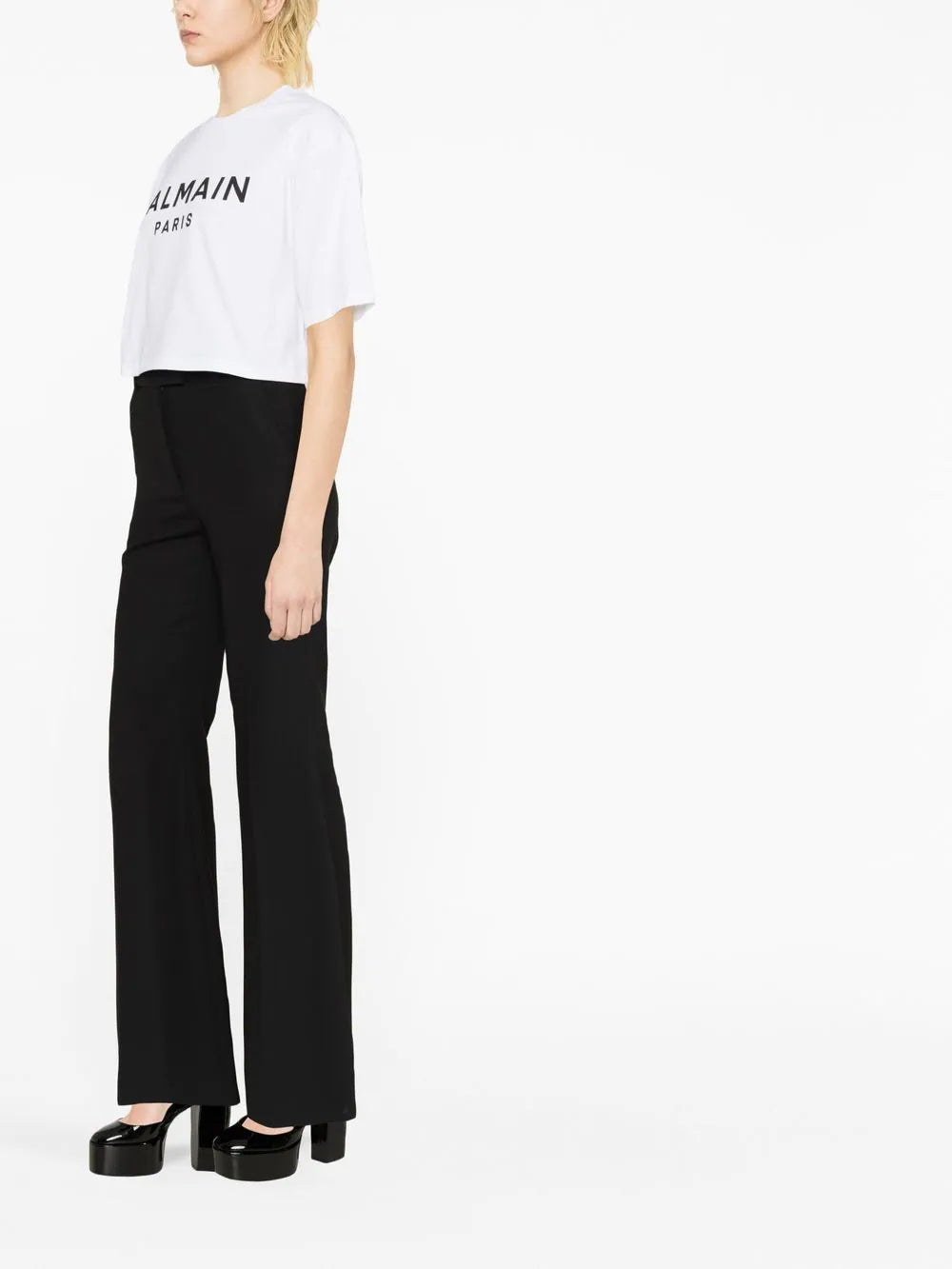 Balmain logo cropped T-shirt