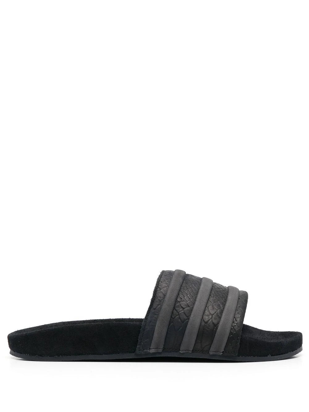 adidas  embossed-logo stripe-detail slides