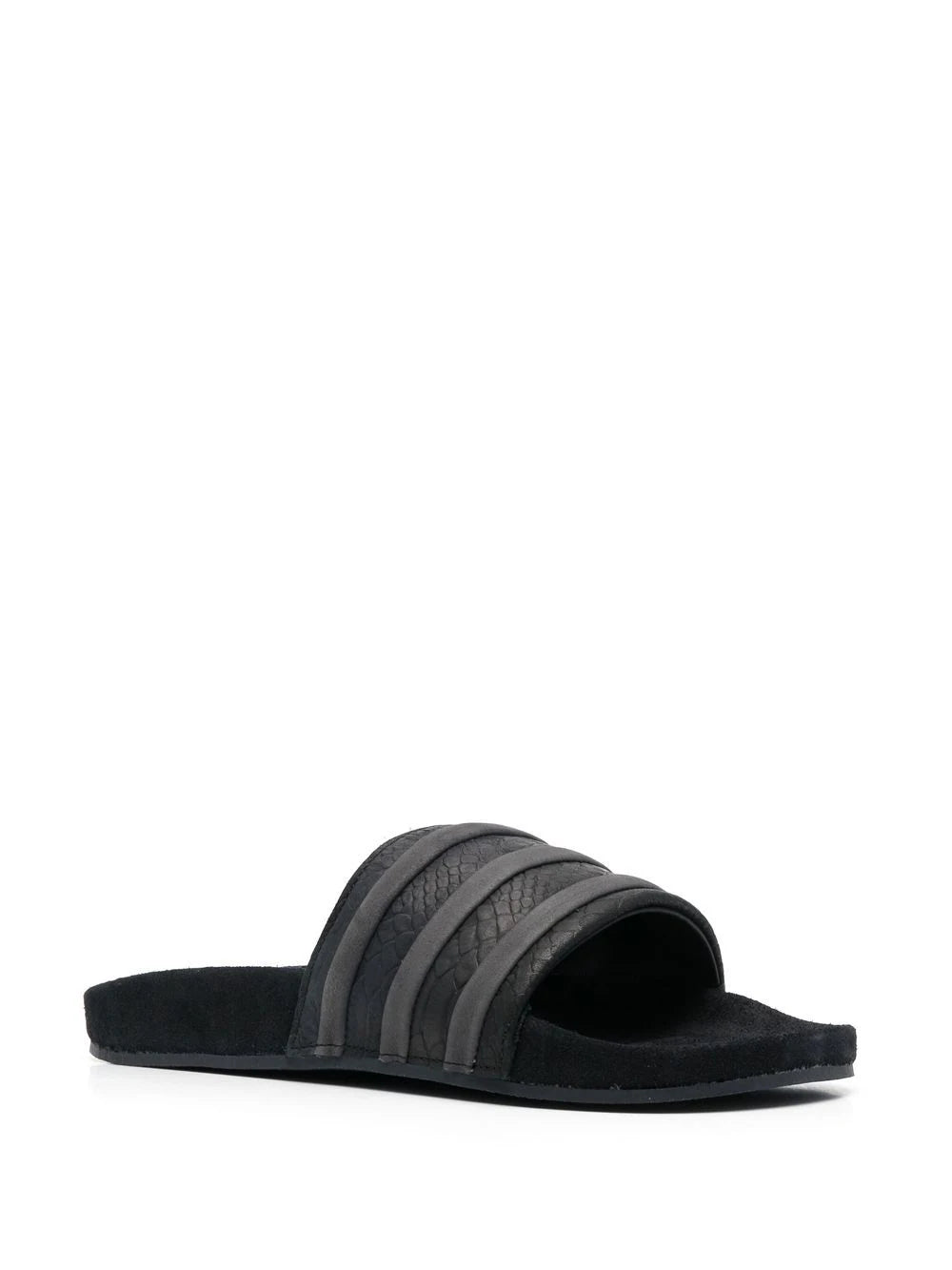 adidas  embossed-logo stripe-detail slides