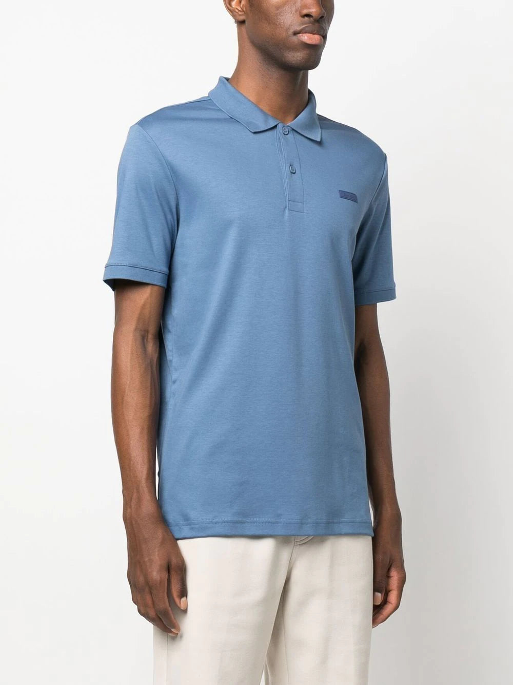 Calvin Klein logo-patch short-sleeved polo shirt
