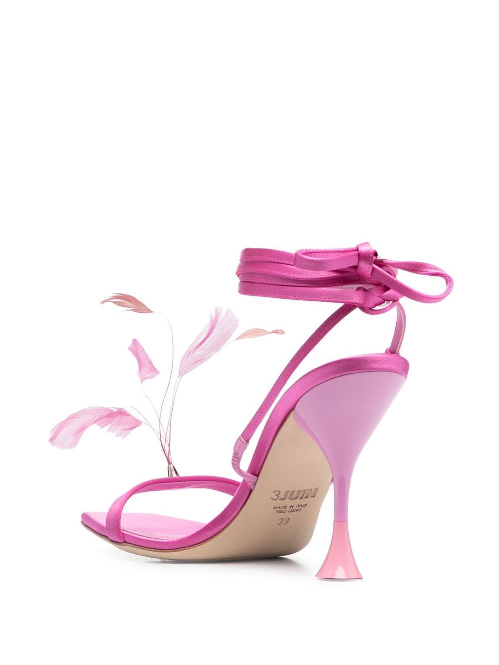3juin  Kimi 105mm feather-detail sandals