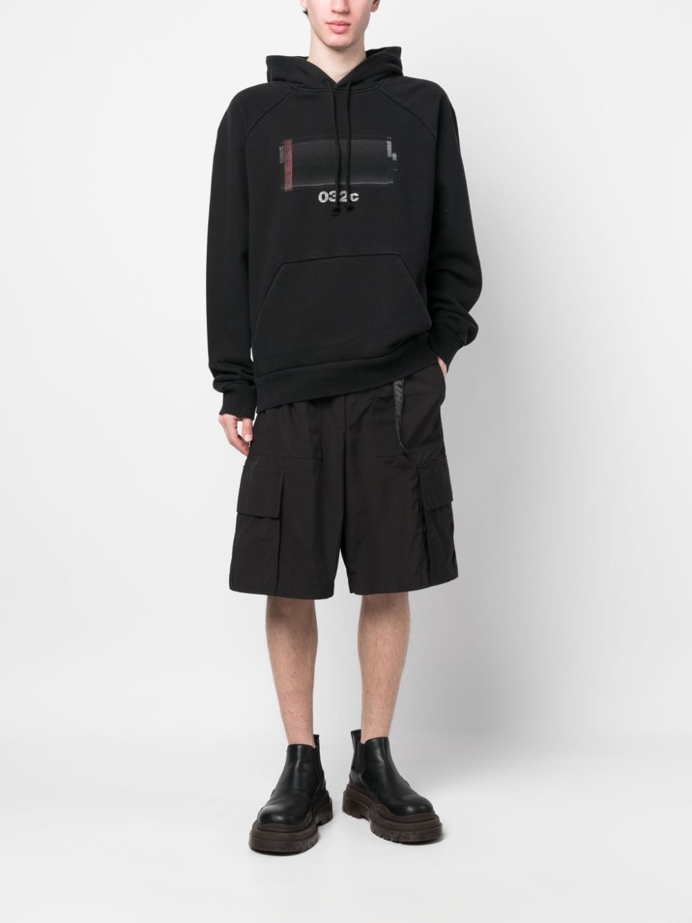 032c  graphic-print drawstring hoodie