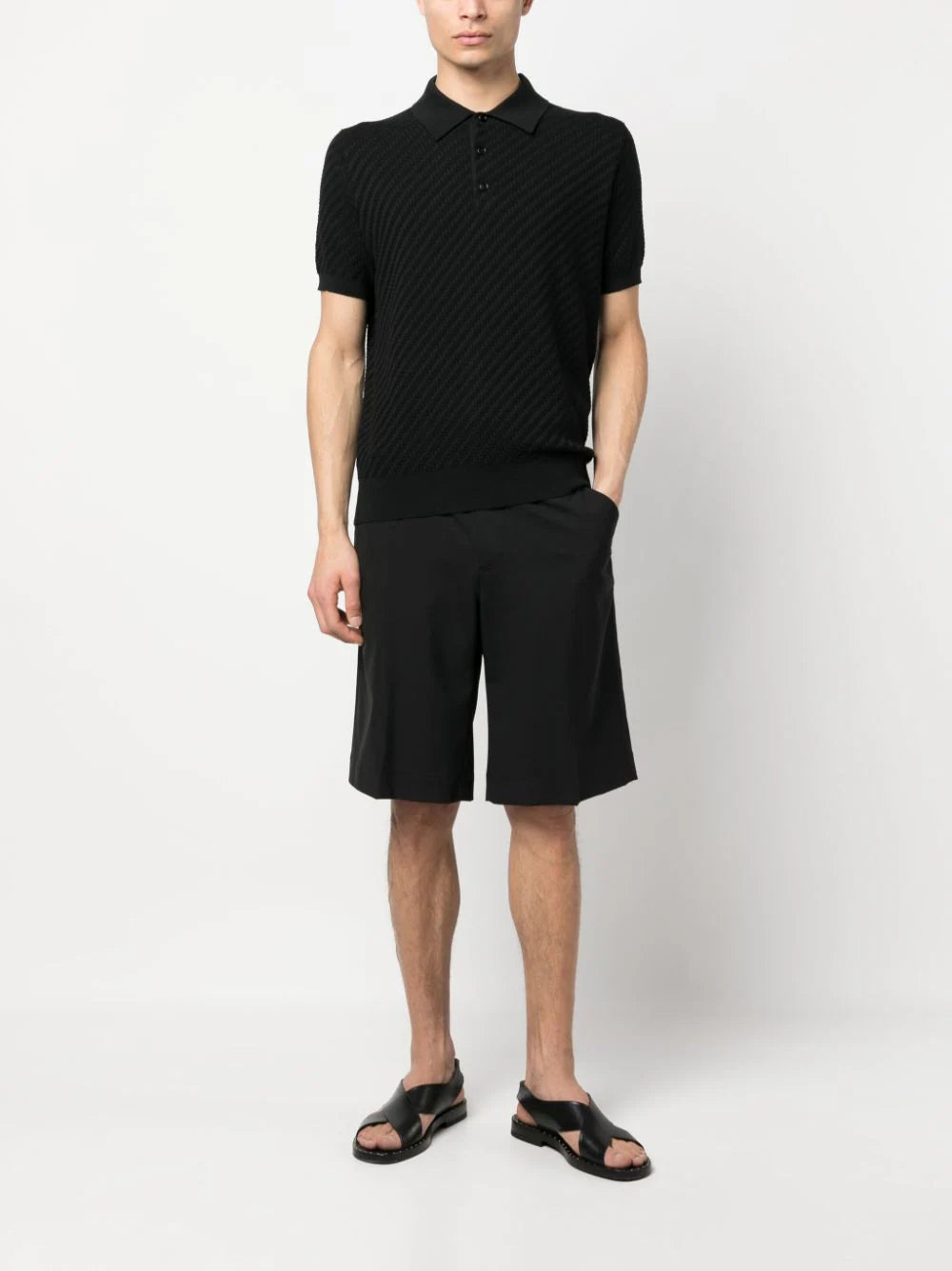 Brioni  waffle-knit polo shirt