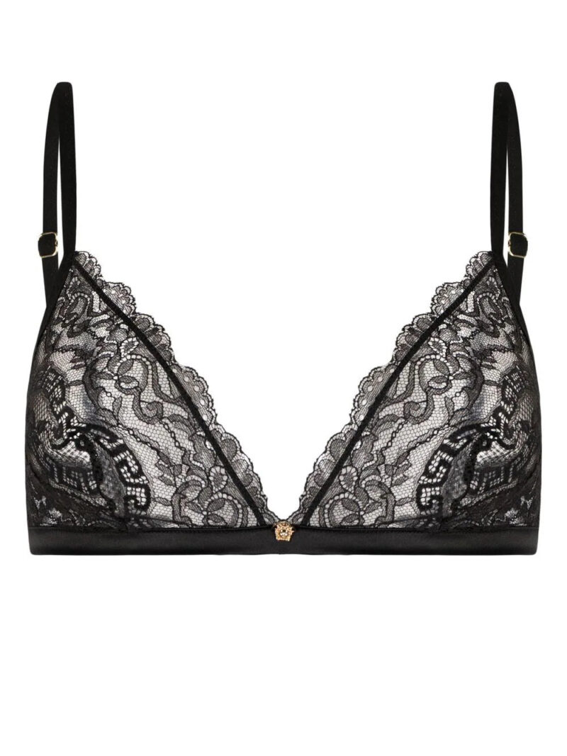 Versace  Medusa Head pin-detail lace bra