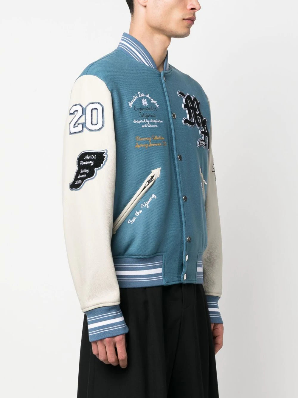AMIRI  patch-detail varsity jacket