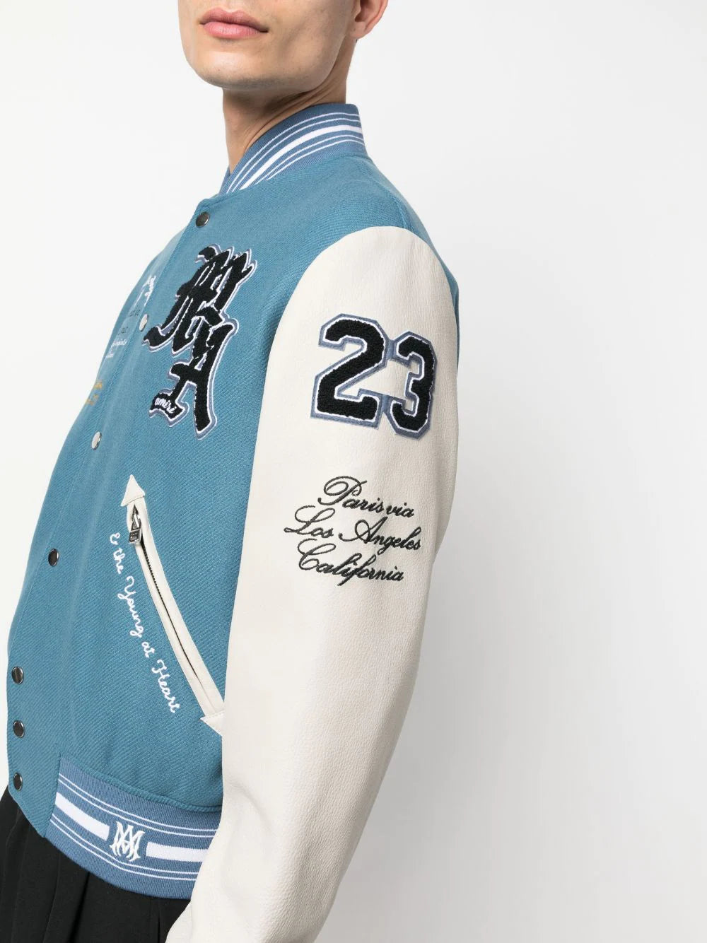 AMIRI  patch-detail varsity jacket