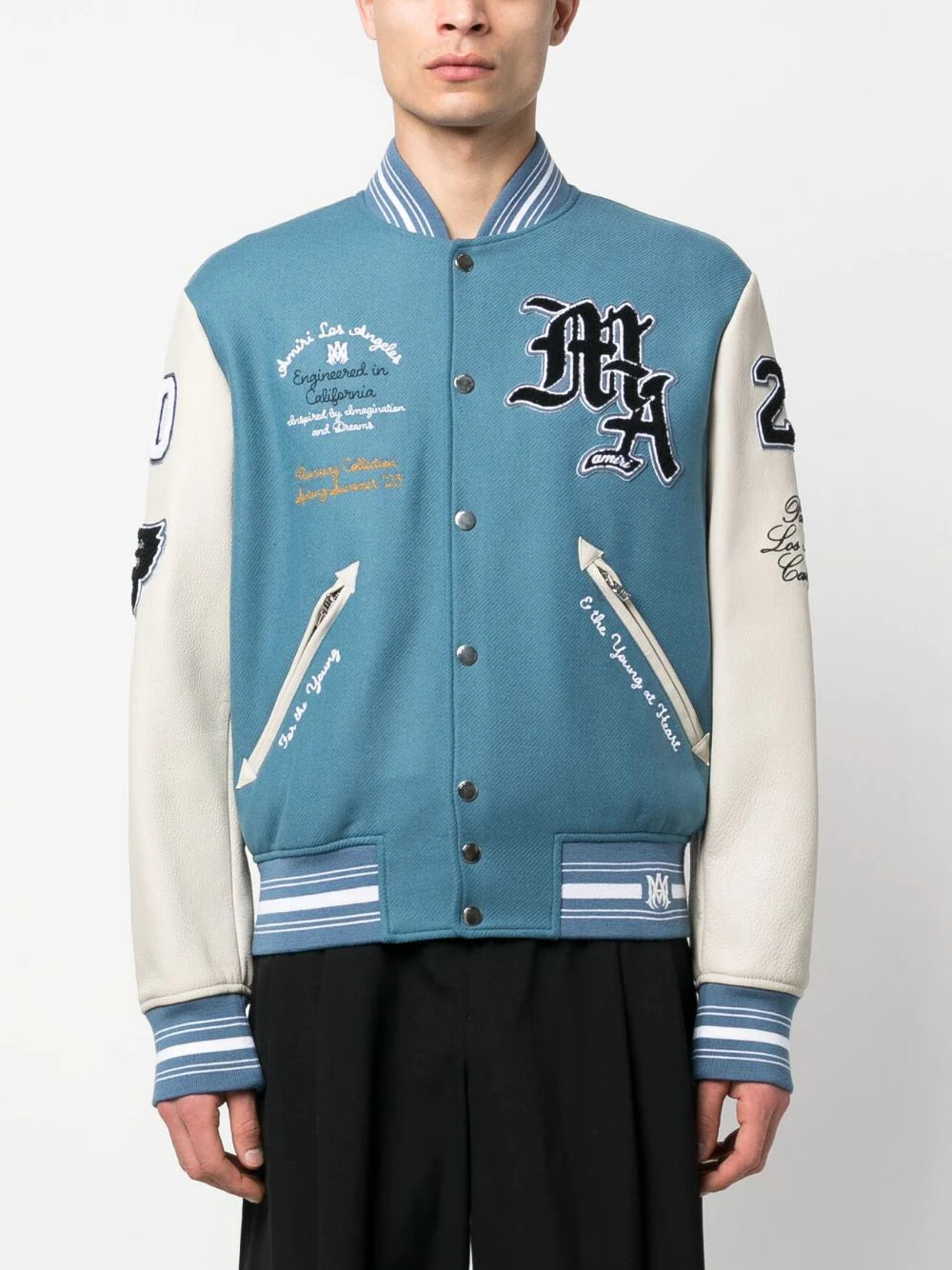 AMIRI  patch-detail varsity jacket