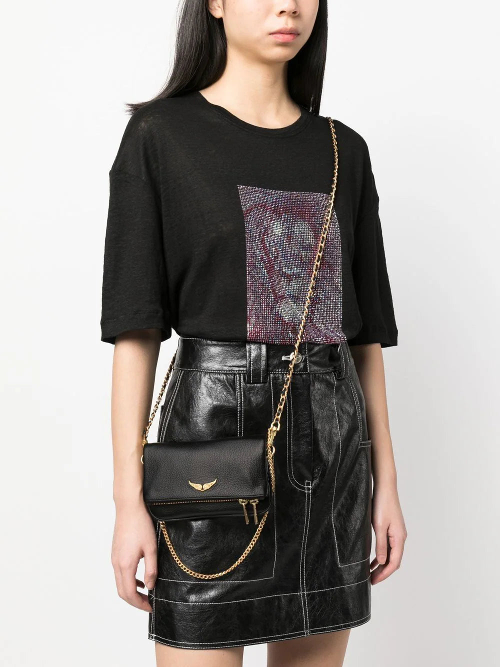 Zadig&Voltaire Rock leather clutch bag