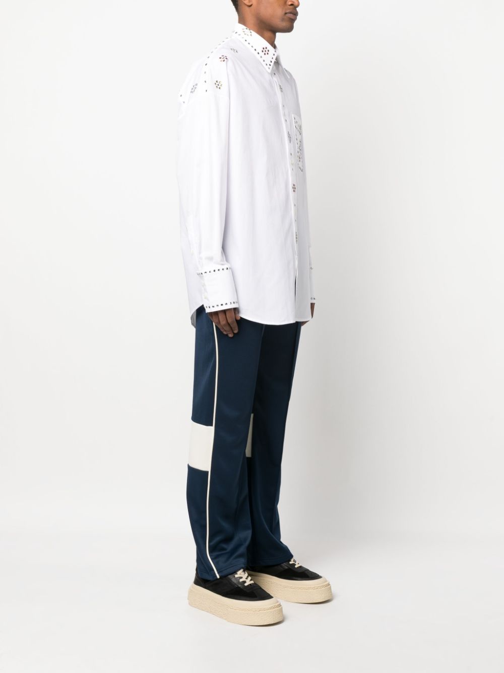 BLUEMARBLE  rhinestone-embellished cotton shirt