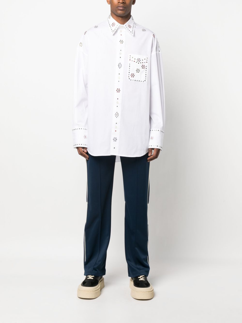BLUEMARBLE  rhinestone-embellished cotton shirt