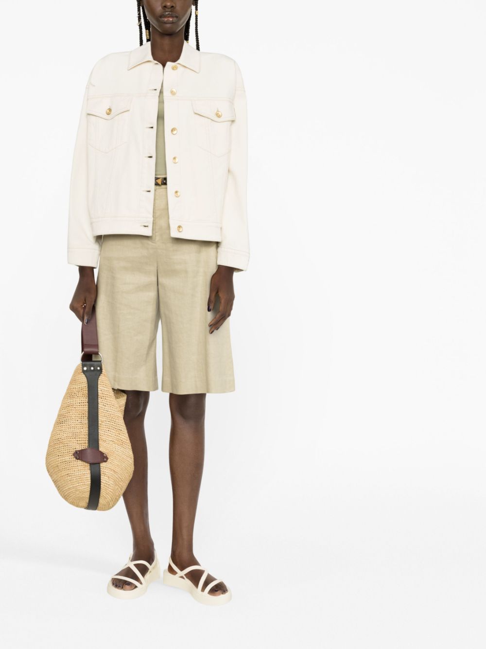 Brunello Cucinelli  button-fastening denim jacket