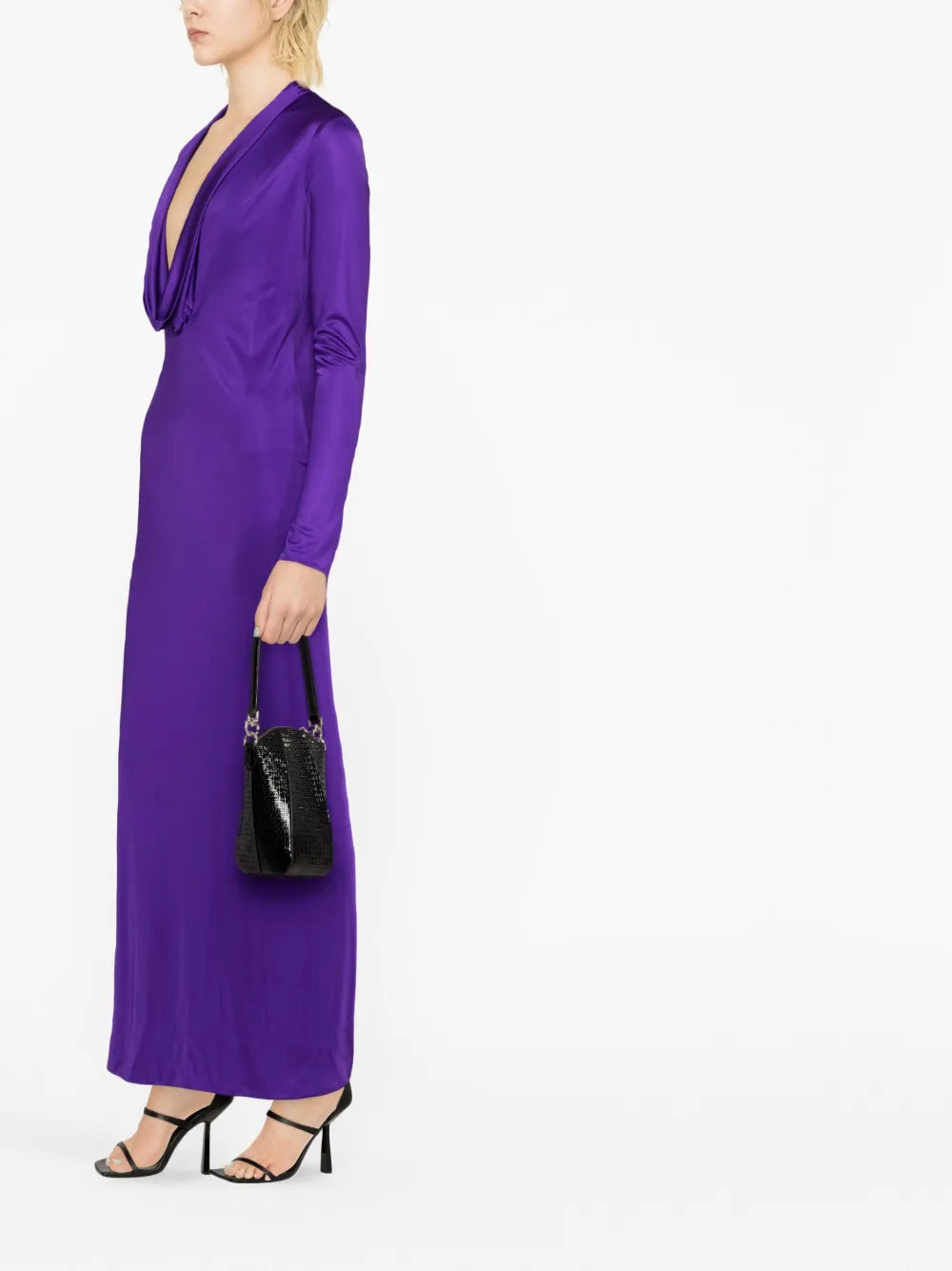 Versace  cowl-neck midi dress