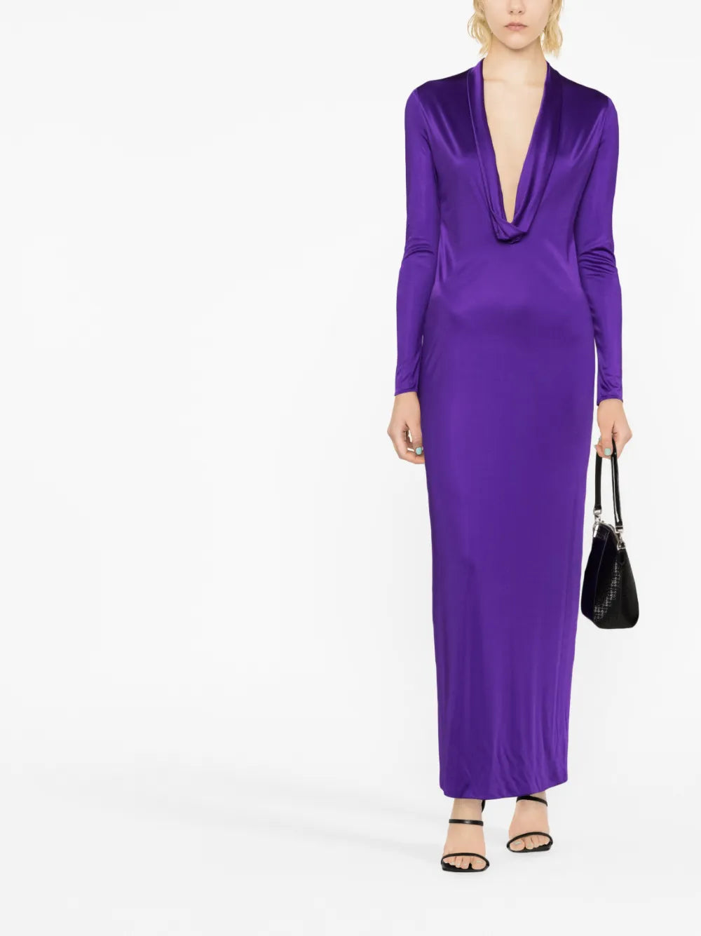 Versace  cowl-neck midi dress
