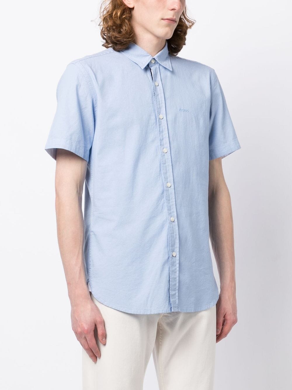 BOSS embroidered-logo shirt